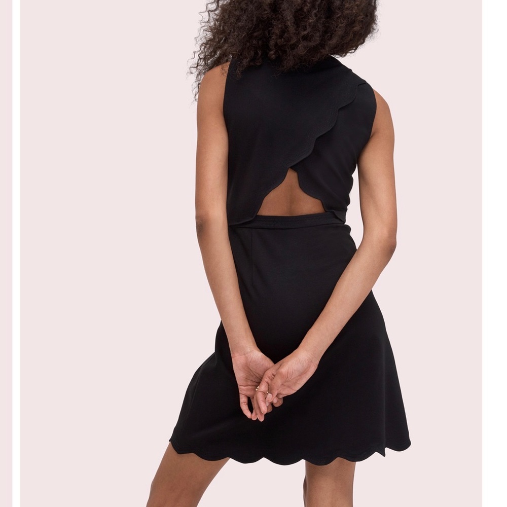 Kate Spade ♠️ scallop ponte cocktail dress XS 0-2
